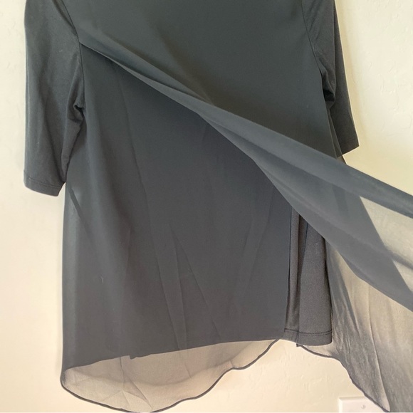 Ann Taylor Multimedia Crossback Blouse Black S - Picture 3 of 7